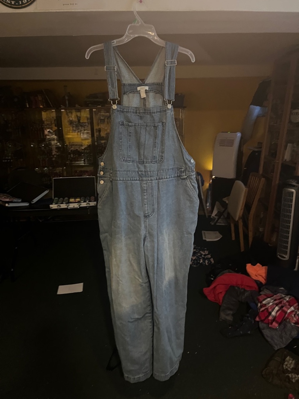 Forever 21 Washed Blue Denim Overalls